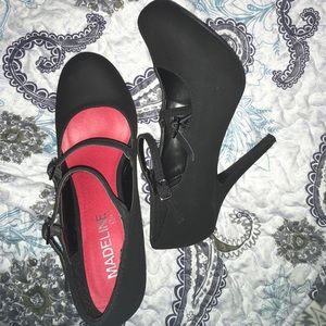 Madden Girl black suede pumps heels
